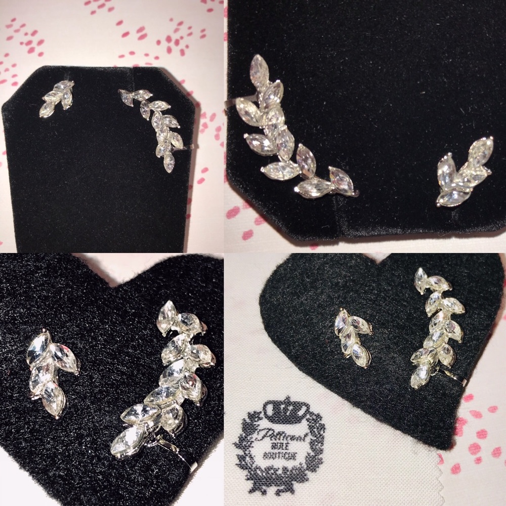 Crystal Stud + Ear Crawler Mixed Duo Earrings